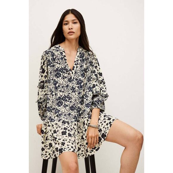 BA&SH Mady Short Flared Dress in Off White XS - Picture 4 of 6